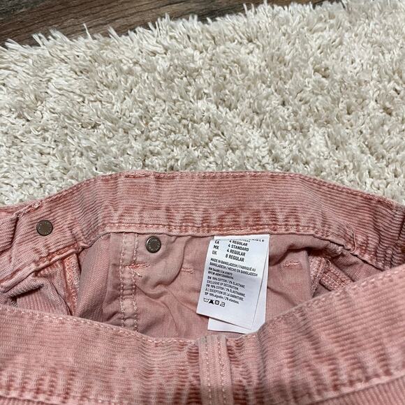 American Eagle 4 Regular Pink Corduroy Super Stretch High Rise Mom Jeans - Picture 7 of 7